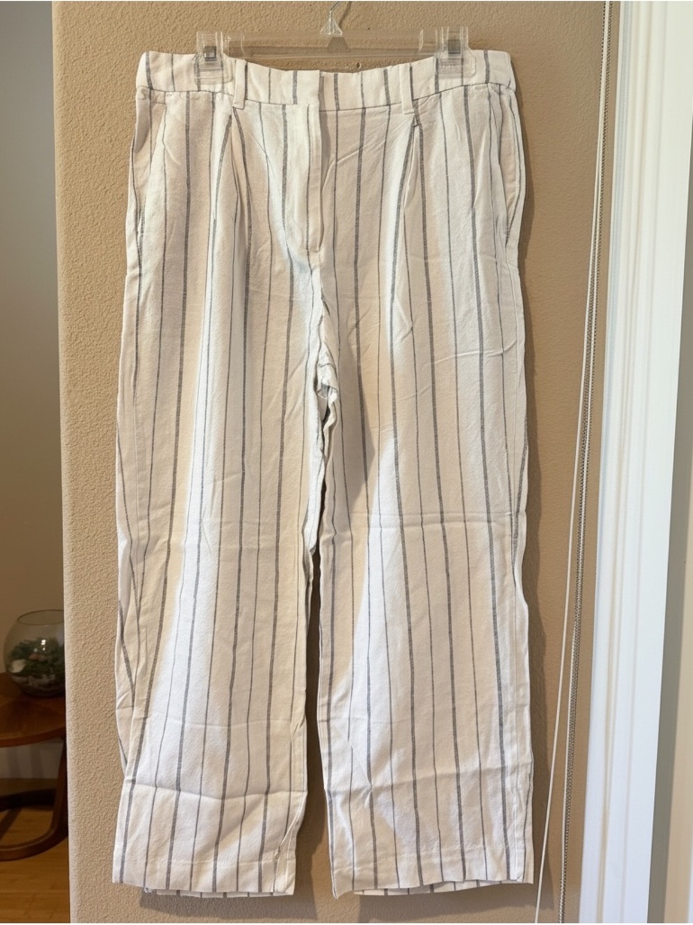 Old Navy Off white and Gray Pinstripe Chinos NWOT